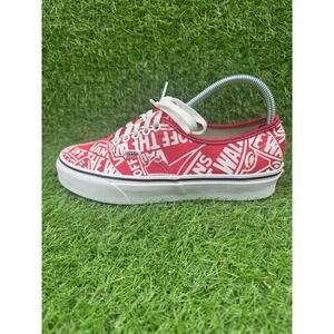 Vans Authentic OTW Repeat Mens Size 7 Red White Athletic Skate Shoes Sneakers